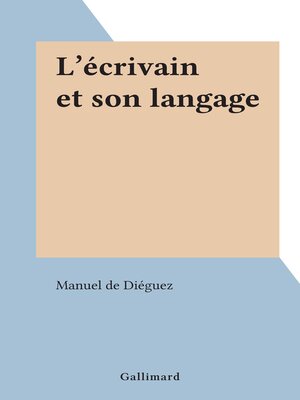 cover image of L'écrivain et son langage